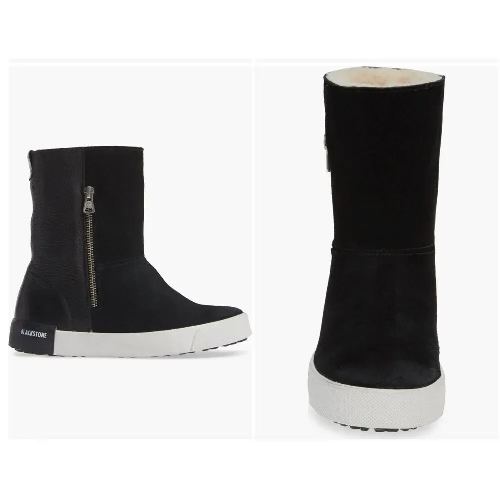 New Blackstone QL40 Genuine Leather Shearling Lined Boots in Black Women's 10